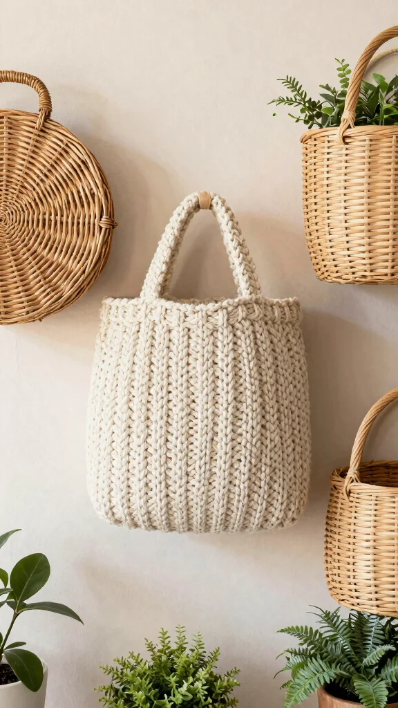 11 3-Basket Wall Arrangement Ideas for a Balanced Styled Display - 1. Layered Textures 1