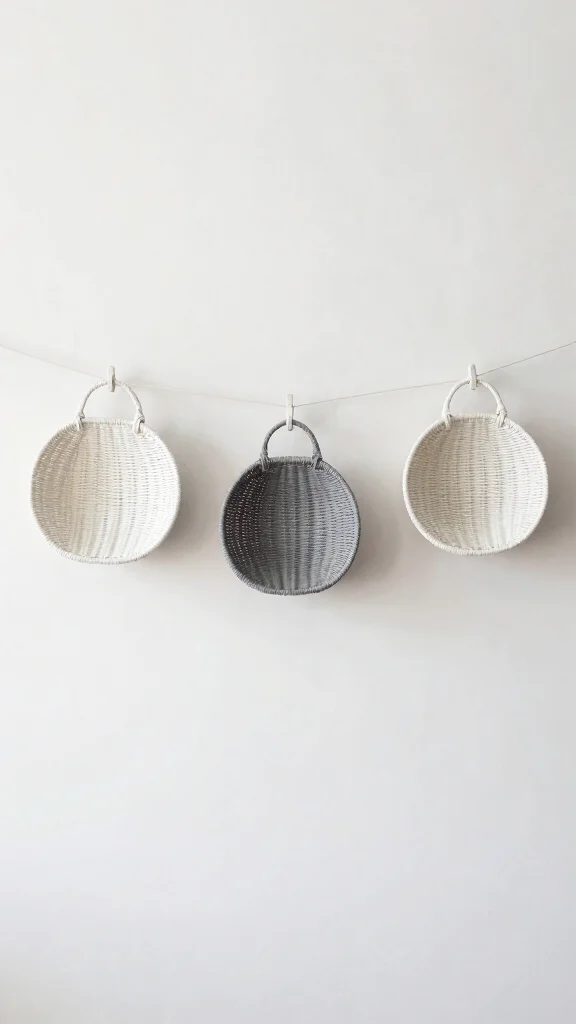 11 3-Basket Wall Arrangement Ideas for a Balanced Styled Display - 6. Minimalist Elegance 1