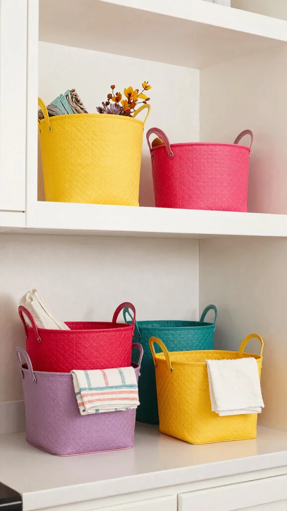 11 Above-Cabinet Basket Ideas for Decorative Storage in the Kitchen - 4. Baskets with Handles 1