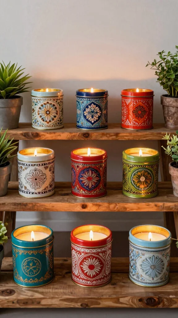 11 Antique Candle Warmer Ideas for a Period-Inspired Character-Rich Home - 7. Repurposed Tin Containers 1