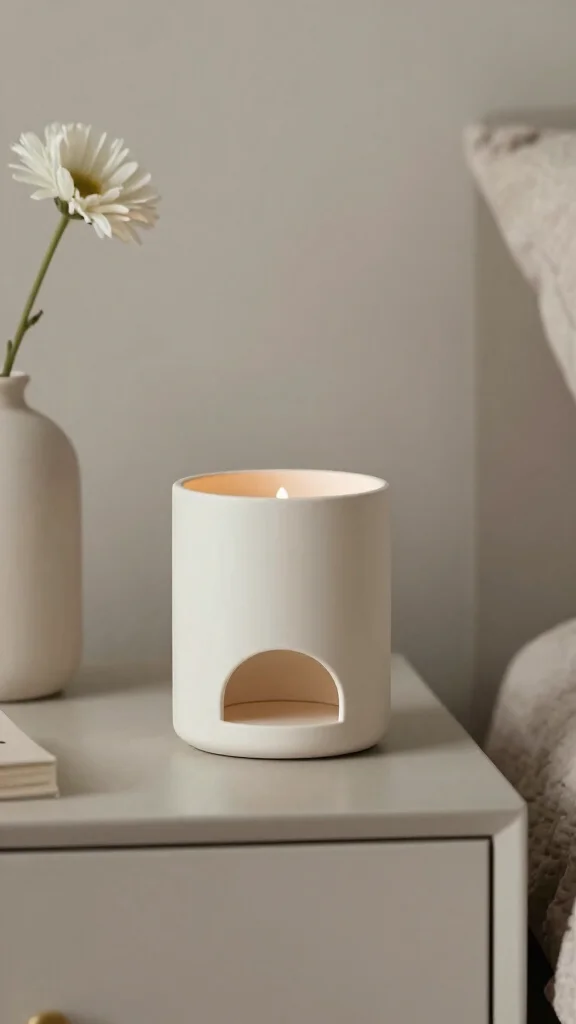 11 Bedroom Candle Warmer Ideas for a Relaxing Spa-Like Atmosphere - 4. Minimalist Candle Warmer Designs 1