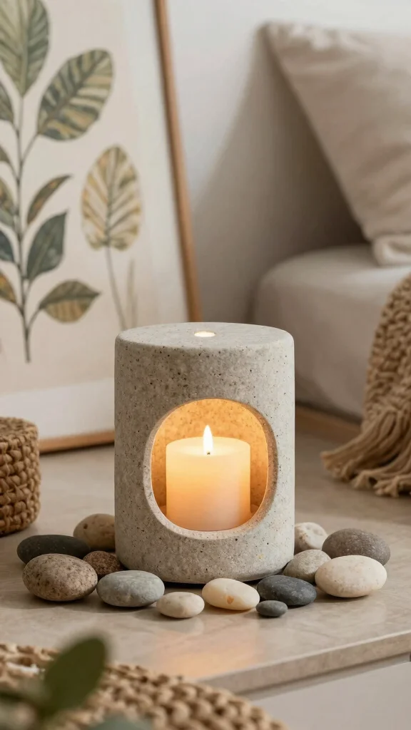 11 Bedroom Candle Warmer Ideas for a Relaxing Spa-Like Atmosphere - 5. Nature-Inspired Candle Warmers 1