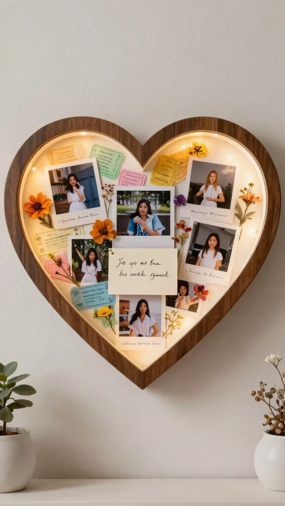 11 Heart-Shaped Picture Frame Ideas for a Sweet Romantic Wall Display - 6. Heart-Shaped Shadow Box Frame 1