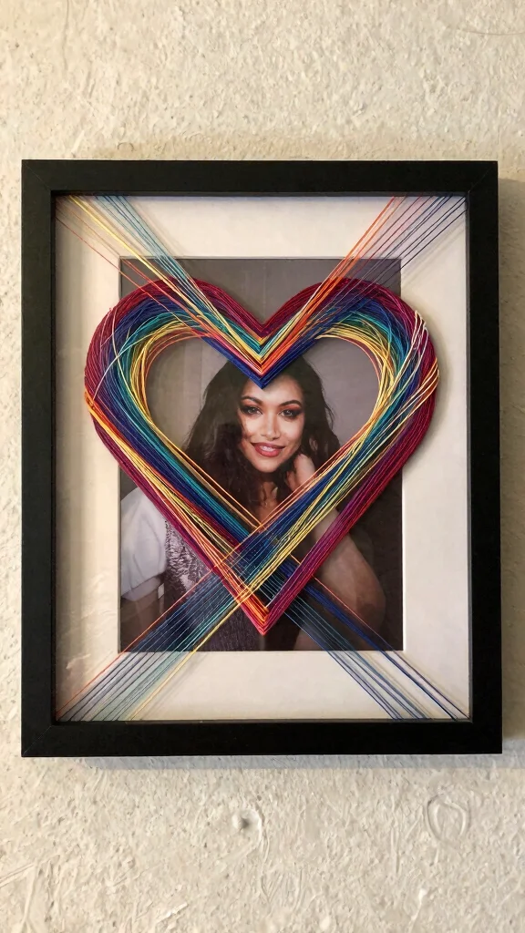 11 Heart-Shaped Picture Frame Ideas for a Sweet Romantic Wall Display - 9. Heart String Art Frame 1
