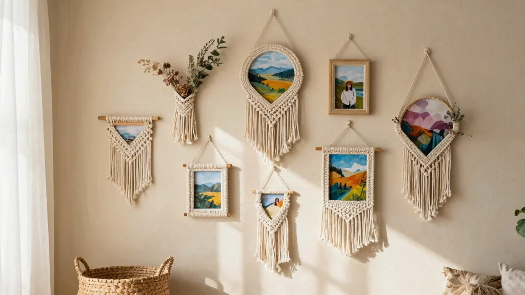 11 Macrame Picture Frame Ideas for a Boho Woven Wall Display