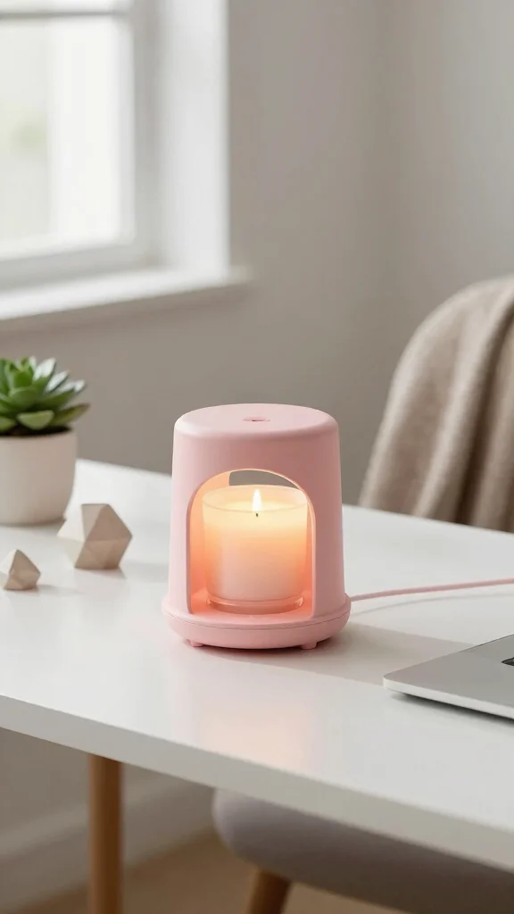 11 Pink Candle Warmer Ideas for a Soft Feminine Glowing Home Accent - 3. Modern Minimalist Pink Candle Warmer 1