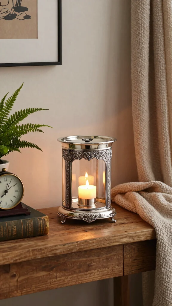 11 Silver Candle Warmer Ideas for a Cool Metallic Elegant Home Accent - 2. Vintage Glamour 1