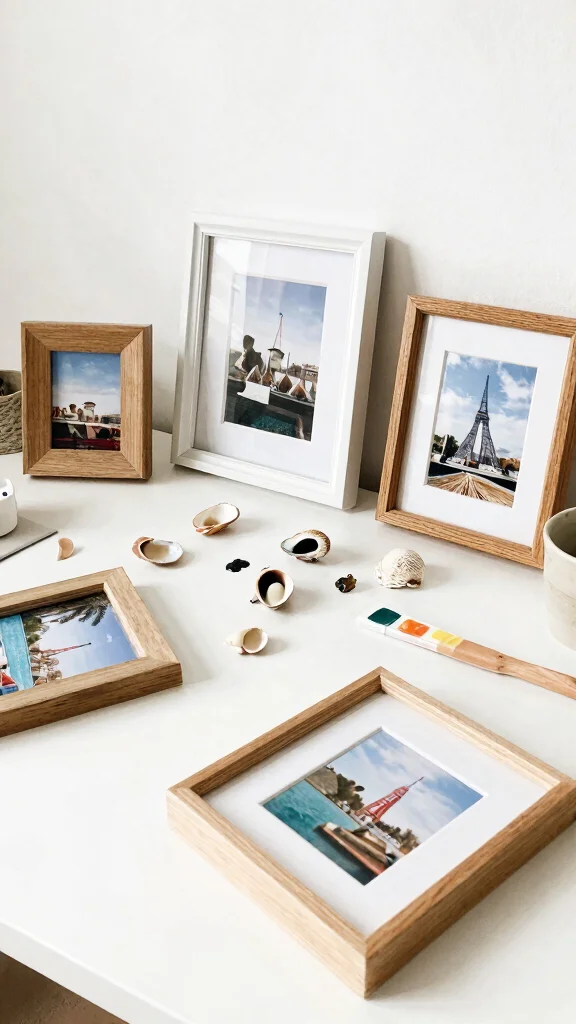 11 Standing Picture Frame Ideas for Shelves, Desks, and Mantles - 11. DIY Frame Decor 1