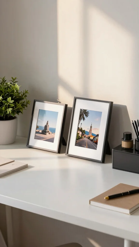 11 Standing Picture Frame Ideas for Shelves, Desks, and Mantles - 2. Desk Motivators 1