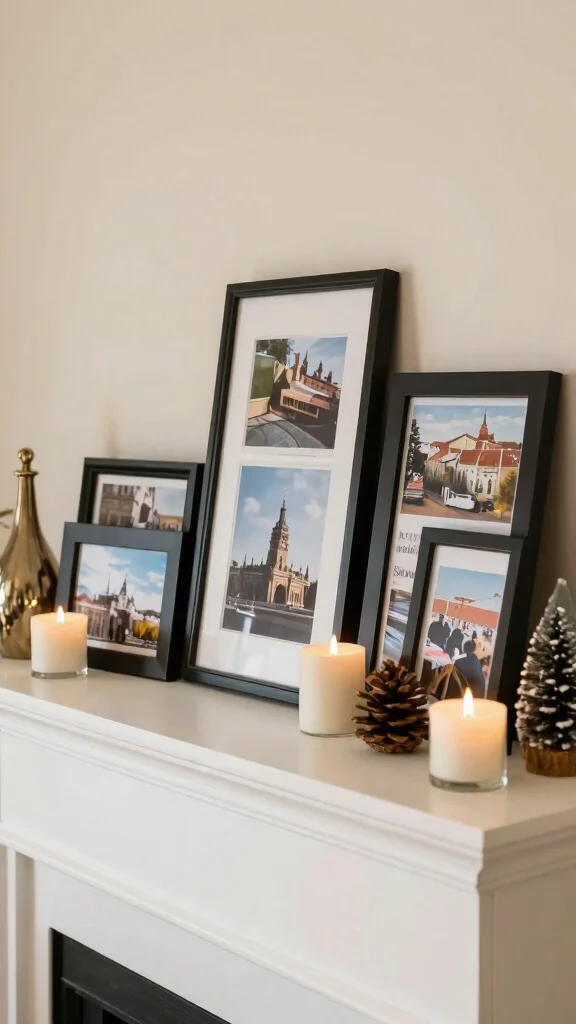 11 Standing Picture Frame Ideas for Shelves, Desks, and Mantles - 3. Mantle Memories 1