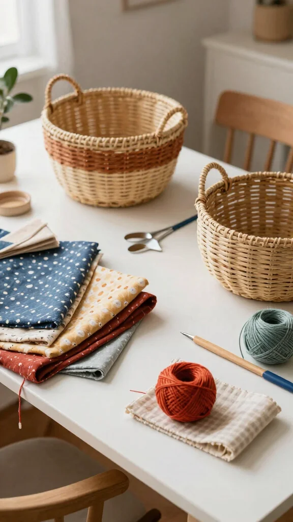 11 Under-Console Table Basket Ideas for Neat Accessible Entry Storage - 8. DIY Baskets for Personal Touch 1