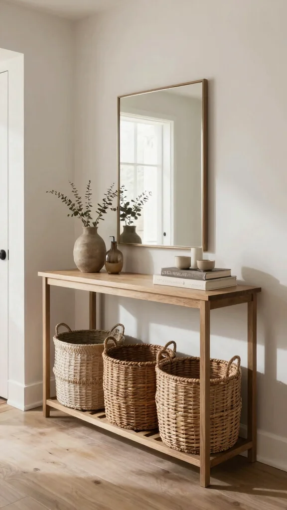 11 Under-Console Table Basket Ideas for Neat Accessible Entry Storage - Conclusion 1