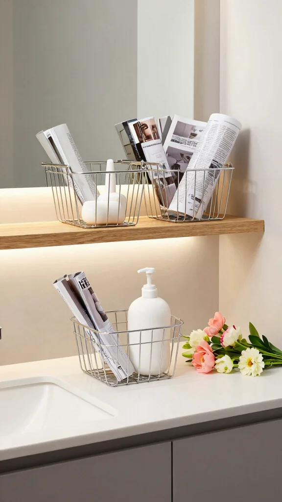 11 Under-Vanity Basket Ideas for Extra Bathroom Storage - 8. Minimalist Wire Baskets 1