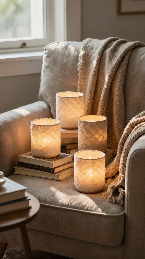 11 Vintage Candle Warmer Ideas for a Nostalgic Antique-Inspired Home Detail - 8. Quilted Fabric Candle Warmers 1