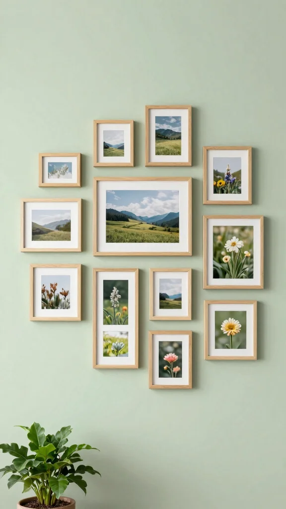 12 16x20 Picture Frame Wall Ideas for a Large-Format Statement Display - 12. Nature-Inspired Display 1