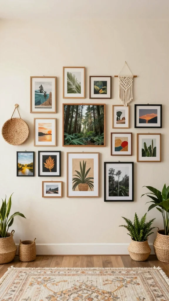 12 16x20 Picture Frame Wall Ideas for a Large-Format Statement Display - 2. Layered Textures 1