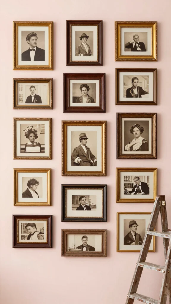 12 16x20 Picture Frame Wall Ideas for a Large-Format Statement Display - 7. Vintage Flair 1