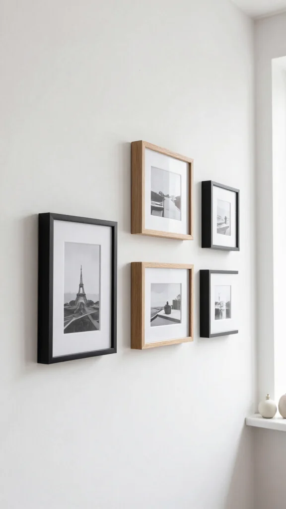 12 5x7 Picture Frame Wall Ideas for a Compact Layered Display - 5. Minimalist Design 1