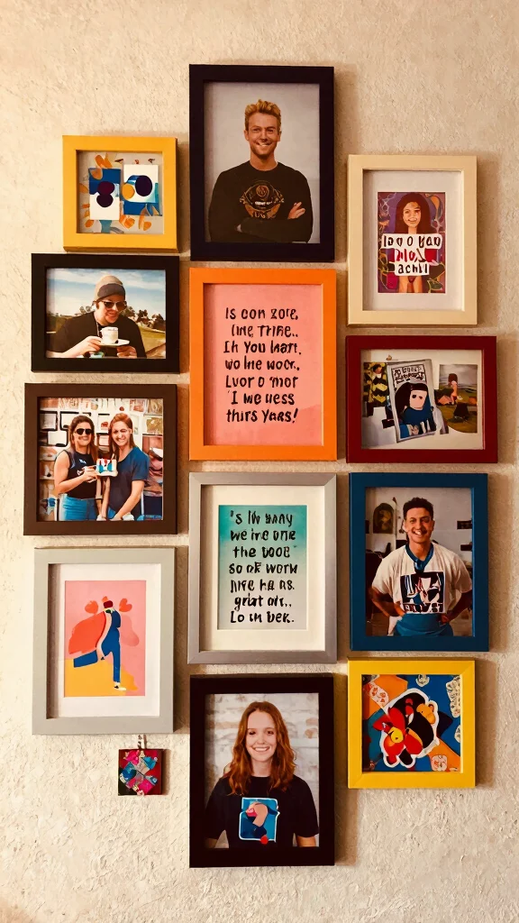 12 5x7 Picture Frame Wall Ideas for a Compact Layered Display - 7. Artistic Collage 1