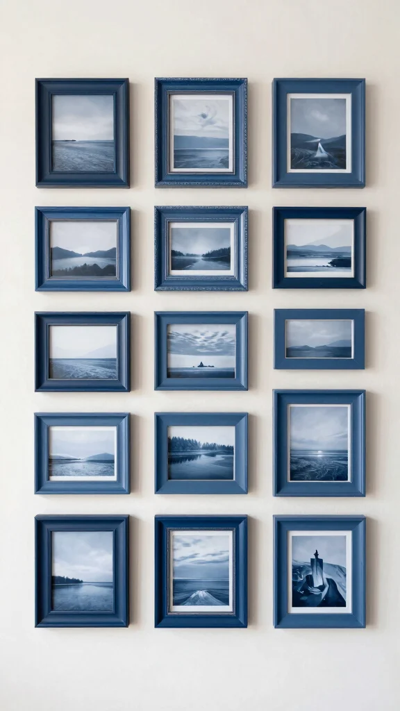 12 8x10 Picture Frame Wall Ideas for a Classic Versatile Display - 11. Monochrome Magic: One Color Focus 1