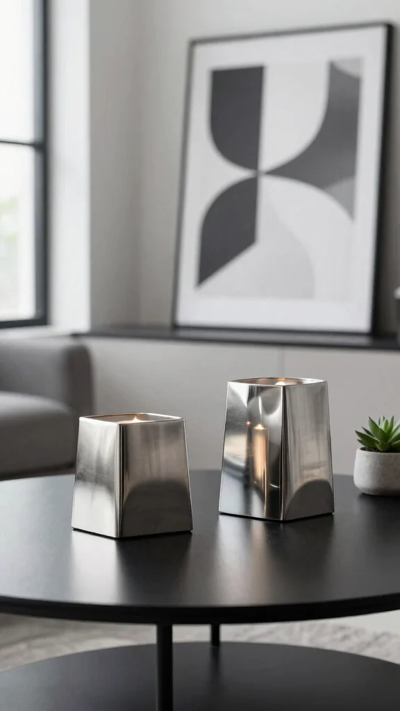12 Aesthetic Candle Warmer Ideas for a Styled Mood-Setting Home Display - 3. Minimalist Metal Warmers 1