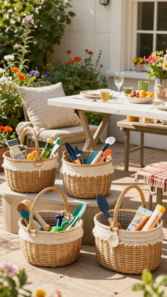 12 Basket With Handle Ideas for Carrying Display and Versatile Storage - 6. Garden and Outdoor Storage 1