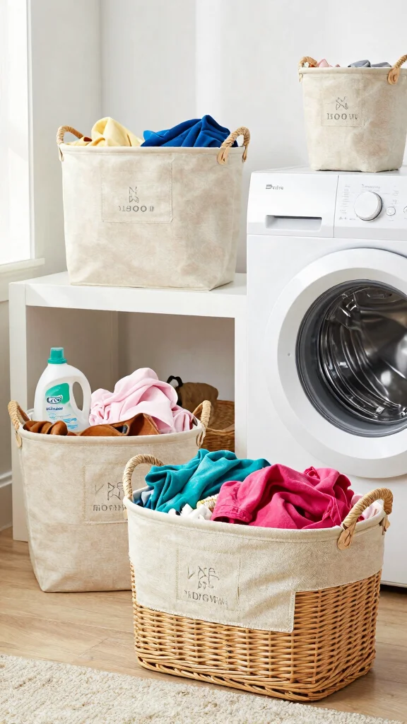 12 Basket With Handle Ideas for Carrying Display and Versatile Storage - 7. Laundry Room Helpers 1