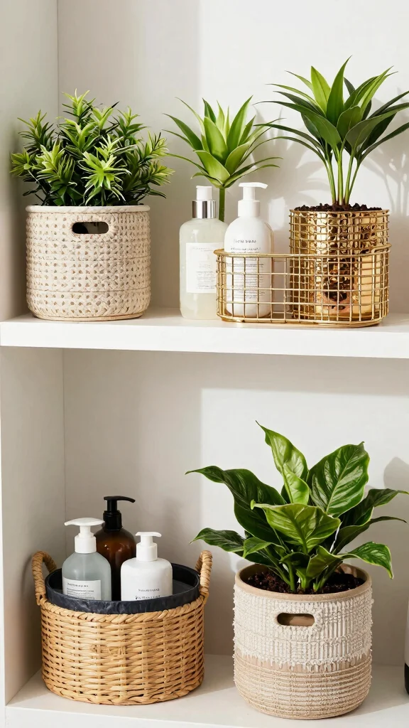 12 Bathroom Basket Decor Ideas That Are Functional and Beautiful - 12. Multi-Functional Baskets for Versatile Use 1