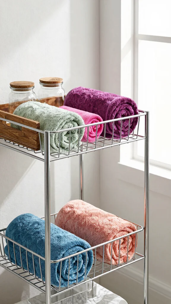 12 Bathroom Basket Decor Ideas That Are Functional and Beautiful - 3. Chic Metal Baskets for a Modern Touch 1