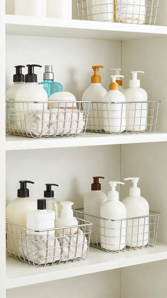 12 Bathroom Basket Decor Ideas That Are Functional and Beautiful - 5. Stylish Wire Baskets for Easy Visibility 1