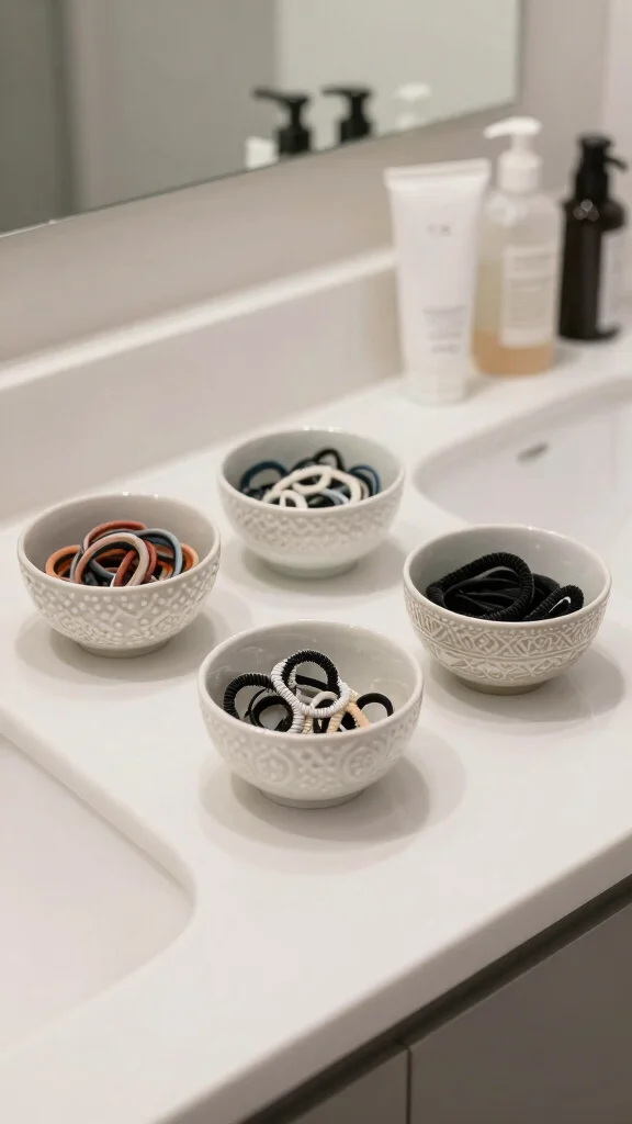12 Bathroom Basket Ideas for Towels, Toiletries, and Tidy Surfaces - 12. Decorative Ceramic Bowls 1