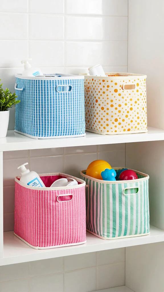 12 Bathroom Basket Ideas for Towels, Toiletries, and Tidy Surfaces - 3. Fabric Storage Baskets 1