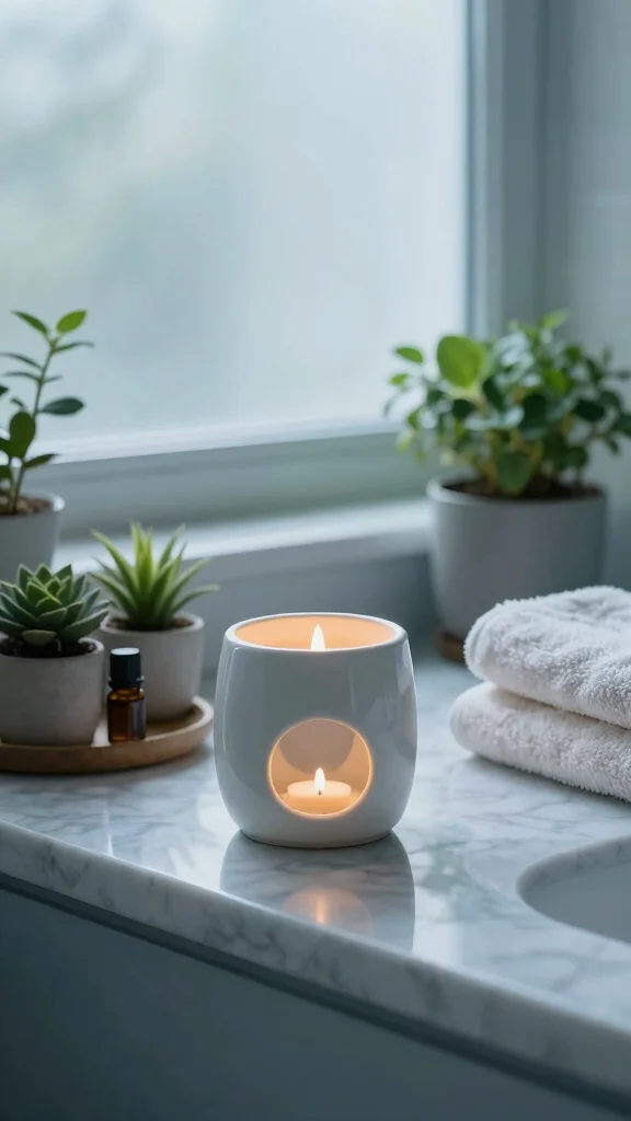 12 Candle Warmer Ideas for Every Room From Bedroom to Bathroom - 4. Spa-Like Serenity in the Bathroom 1