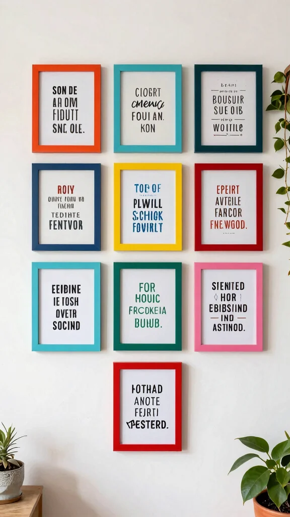 12 Colorful Picture Frame Ideas for a Bold Joyful Wall Display - 12. Inspirational Quote Frames 1