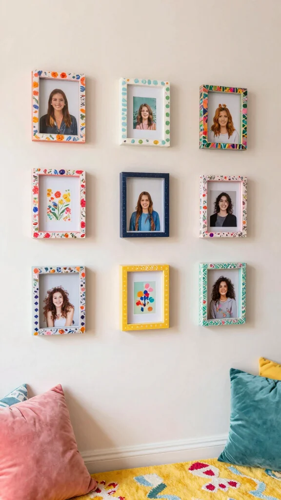 12 Colorful Picture Frame Ideas for a Bold Joyful Wall Display - 5. DIY Washi Tape Frames 1