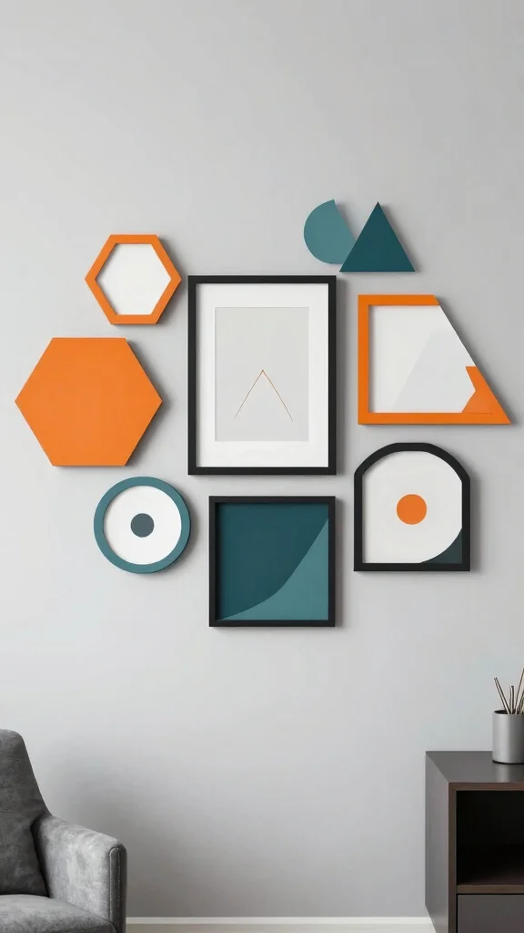 12 Colorful Picture Frame Ideas for a Bold Joyful Wall Display - 7. Geometric Shapes 1