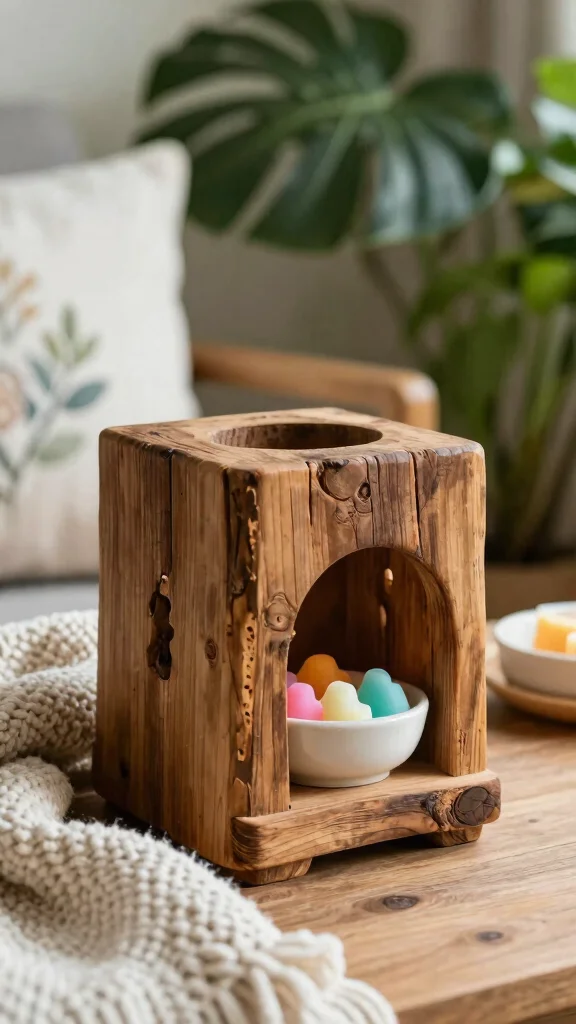 12 DIY Candle Warmer Ideas for Custom Handmade Scented Home Accents - 1. Rustic Wooden Candle Warmer 1