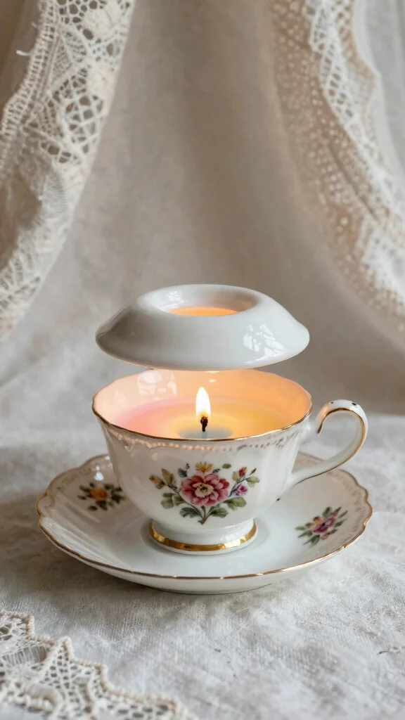 12 DIY Candle Warmer Ideas for Custom Handmade Scented Home Accents - 4. Upcycled Teacup Warmer 1