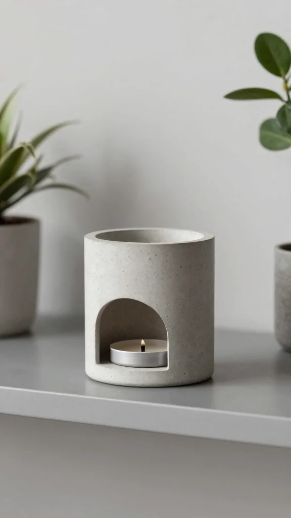 12 DIY Candle Warmer Ideas for Custom Handmade Scented Home Accents - 5. Concrete Candle Warmer 1