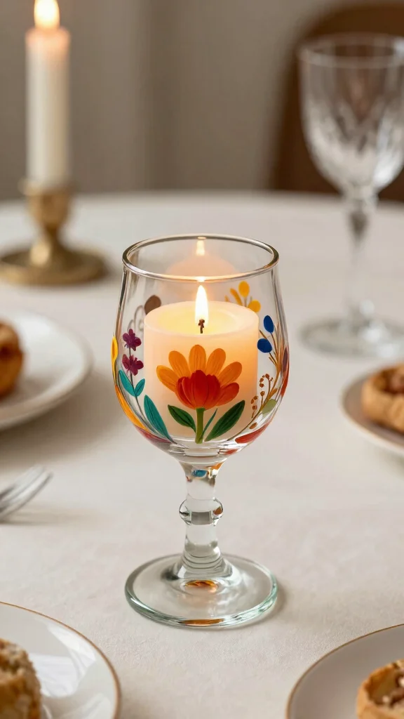 12 DIY Candle Warmer Ideas for Custom Handmade Scented Home Accents - 8. Painted Wine Glass Warmer 1