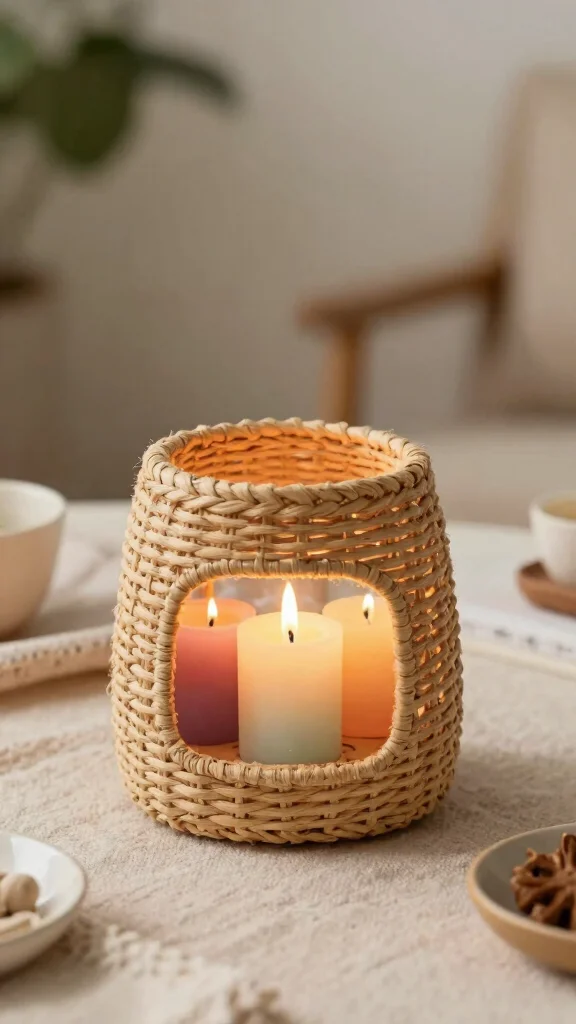 12 DIY Candle Warmer Ideas for Custom Handmade Scented Home Accents - 9. Basket Candle Warmer 1