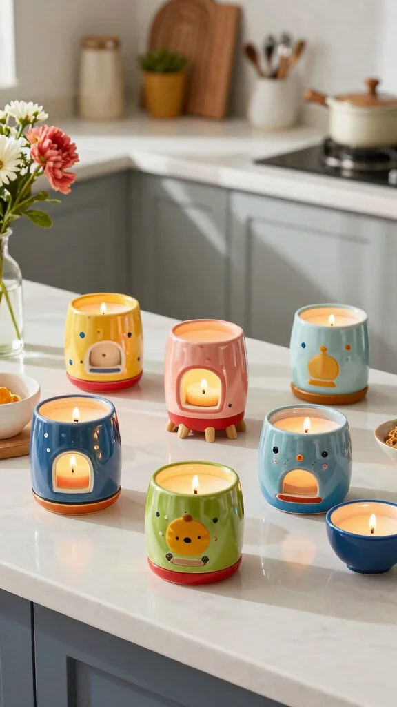 12 Electric Candle Warmer Ideas for Safe Scent-Filled Home Ambiance - 3. Colorful Ceramic Warmers 1