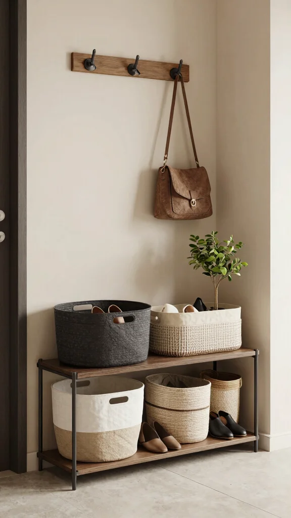 12 Entryway Basket Ideas for Shoes Bags Umbrellas and Drop-Zone Essentials - 10. Modular Baskets for Custom Layouts 1