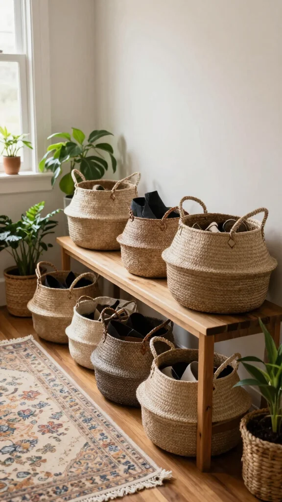 12 Entryway Basket Ideas for Shoes Bags Umbrellas and Drop-Zone Essentials - 8. Natural Fiber Baskets for Eco-Chic Vibes 1