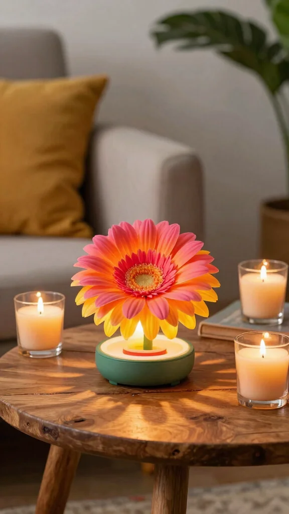12 Flower Candle Warmer Ideas for a Whimsical Botanical Home Accent - 1. Vibrant Gerbera Daisy Candle Warmer 1
