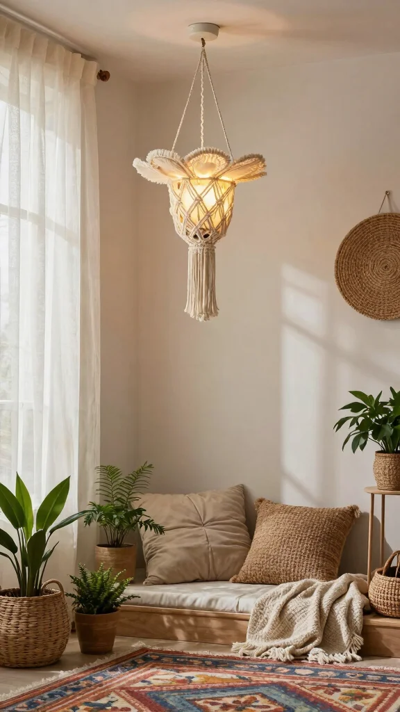 12 Flower Candle Warmer Ideas for a Whimsical Botanical Home Accent - 5. Boho Macrame Flower Candle Warmer 1