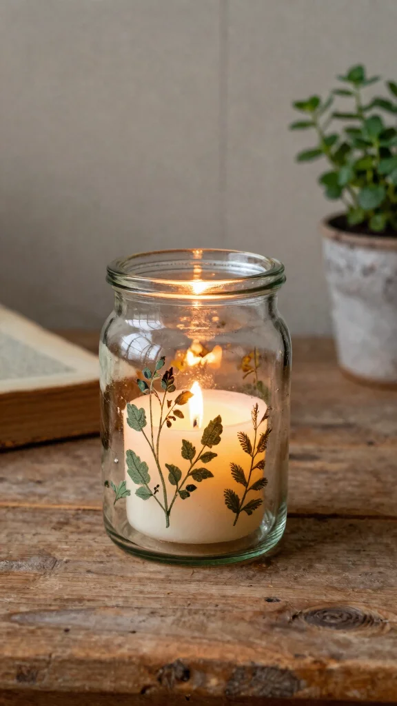 12 Flower Candle Warmer Ideas for a Whimsical Botanical Home Accent - 7. Vintage Botanical Jar Candle Warmer 1