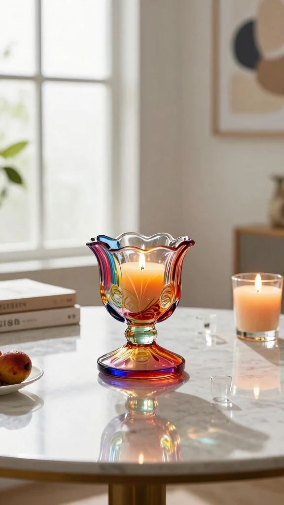 12 Flower Candle Warmer Ideas for a Whimsical Botanical Home Accent - 8. Artistic Glass Flower Candle Warmer 1