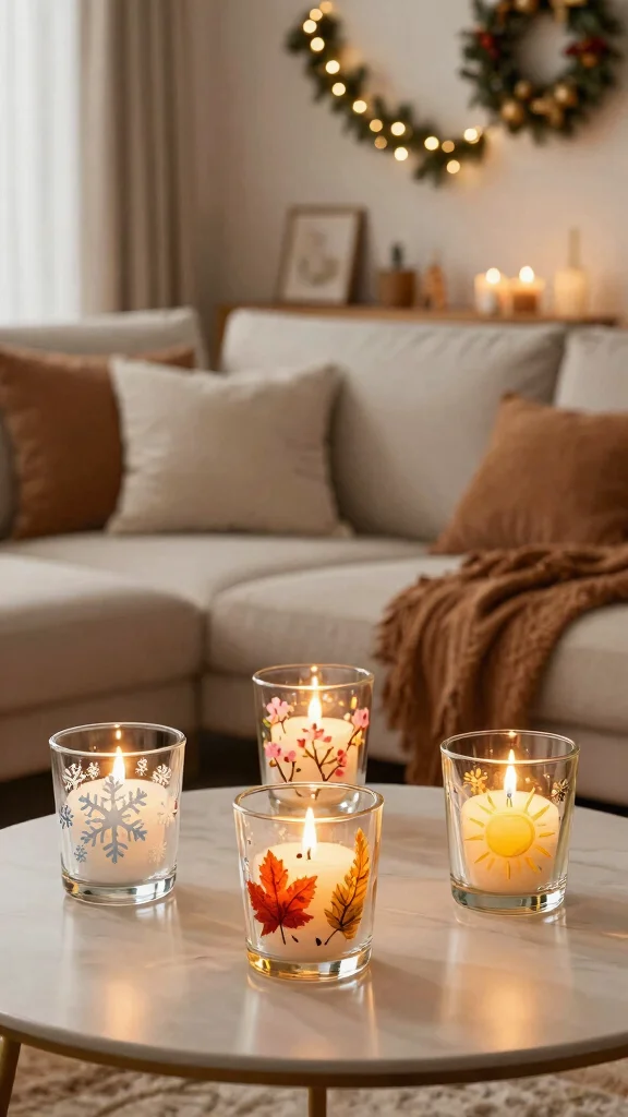 12 Glass Candle Warmer Ideas for a Delicate Light-Catching Glow - 11. Seasonal Glass Warmers 1