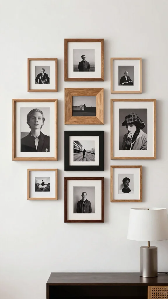 12 Handmade Picture Frame Ideas for One-of-a-Kind Personal Wall Art - 12. Geometric Wood Frames 1